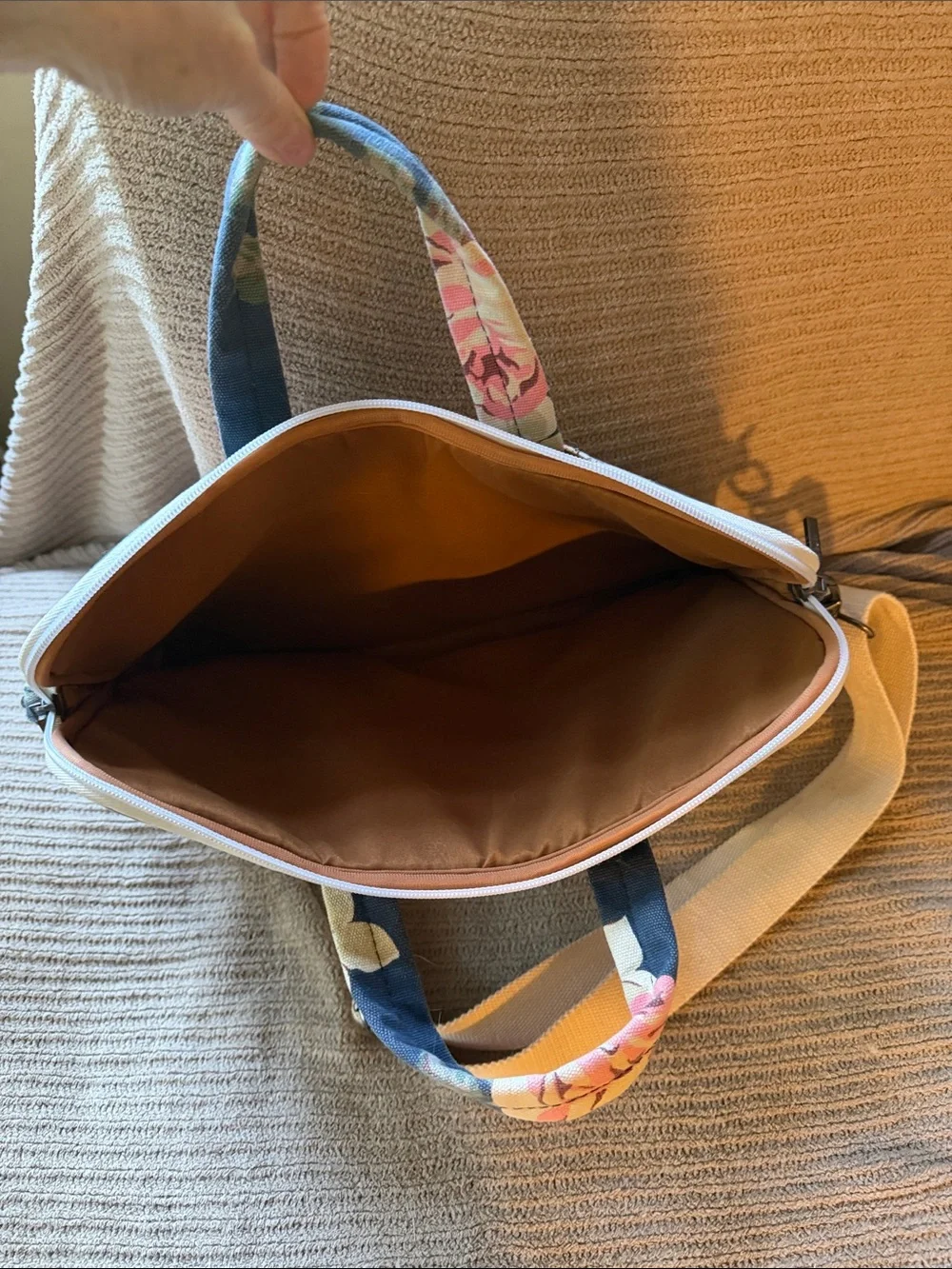 Navy Floral Convertible Crossbody Tote